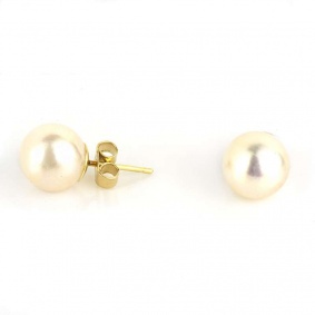 18k Yellow Gold Cultured Pearl Earrings